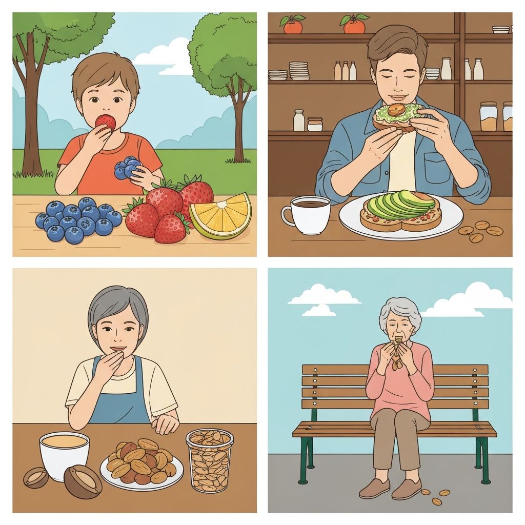 Educational illustration of snacking options